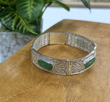 Load image into Gallery viewer, Silver Jade Panel Bracelet