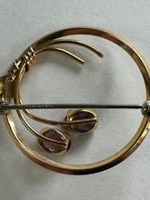 Load image into Gallery viewer, Kremitz Garnet Flower Brooch