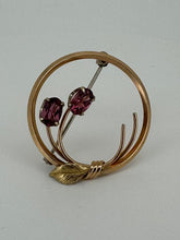 Load image into Gallery viewer, Kremitz Garnet Flower Brooch