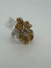 Load image into Gallery viewer, Diamond and Yellow Sapphire Floral Ring