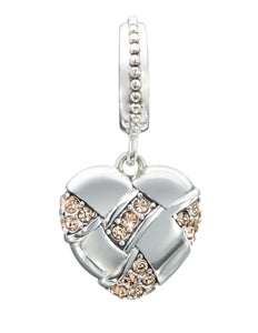 Pave Woven Heart Charm - 2025-1339