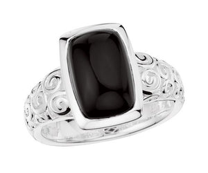 Colore Sterling Silver Onyx Ring LVR415-NX