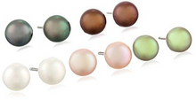 Load image into Gallery viewer, Honora Set of Five Pairs of Freshwater Cultured Pearl (8-9 mm) Stud Earrings LES5455