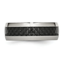 Load image into Gallery viewer, Stainless Steel &amp; Black Carbon Fiber Ring