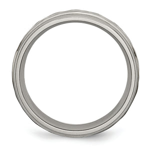 Titanium 7 mm Hammered & Polished Ring